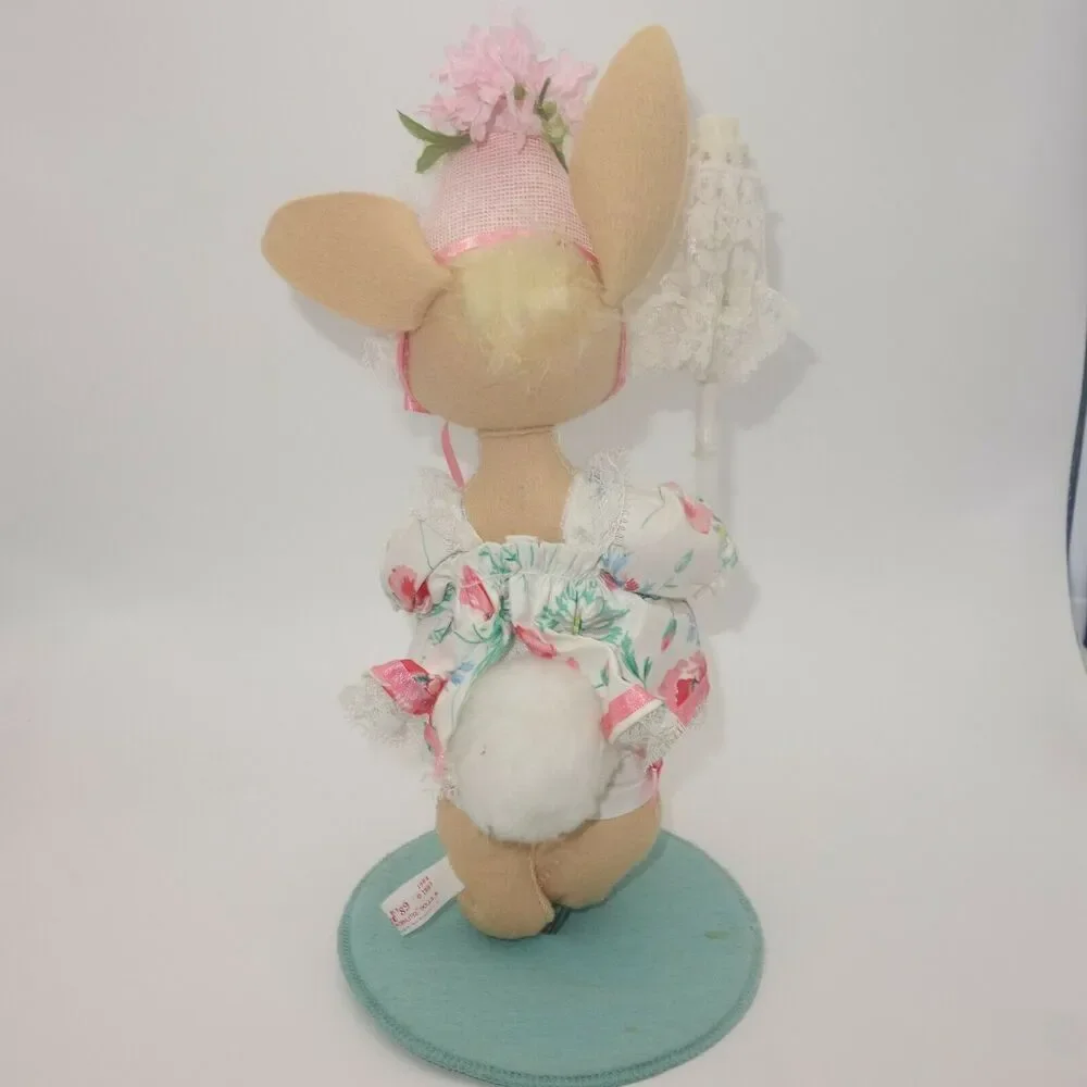 Vintage 1987 Annalee Mr. & Mrs. Easter Bunny Rabbit Pair Couple Parasol Poseable - Picture 10 of 12